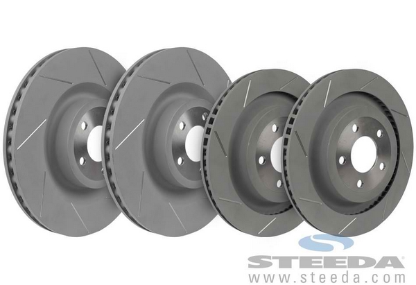 Steeda Mustang Slotted Front and Rear Brake Rotors (2015)